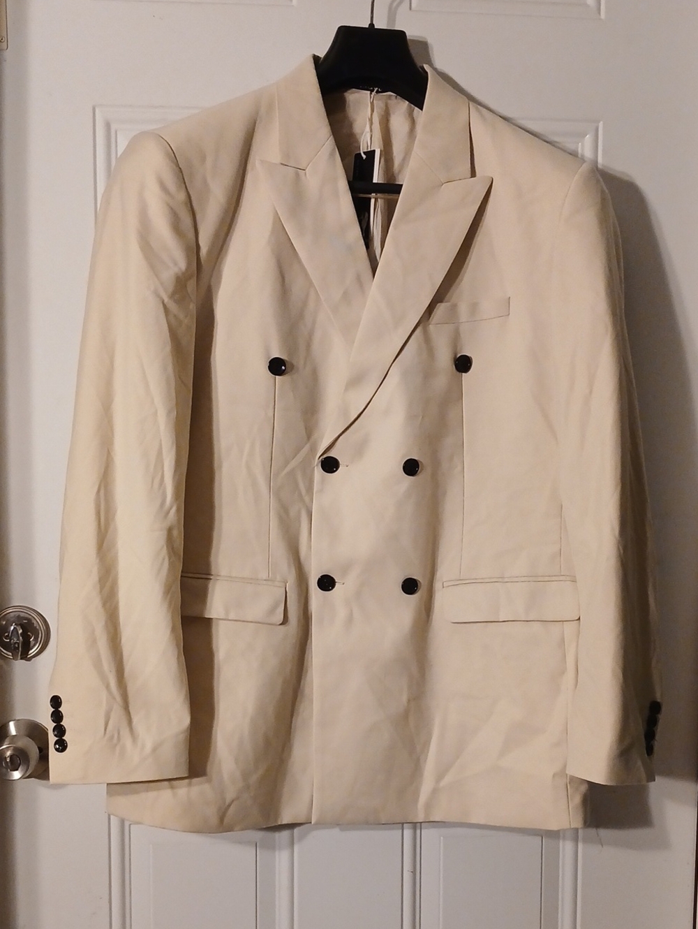 Wangyue Double-Breasted Cream Men's Shirt